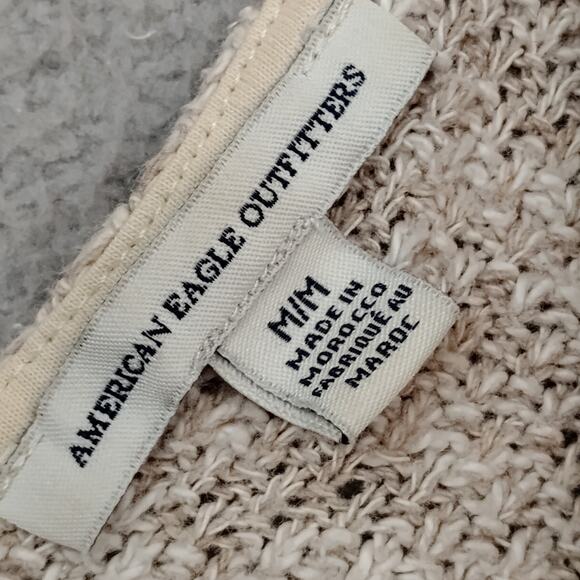 American Eagle Outfitters Marled Oatmeal Open Cardigan Size Medium Long Sleeve - Picture 5 of 6
